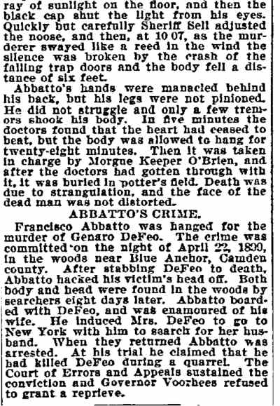 Philadelphia Inquirer, May 11, 1900 — Abbatto Hanged in Camden Jail, part 4