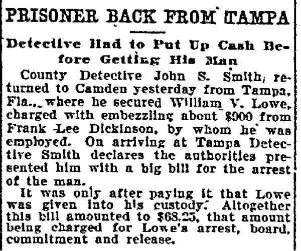 Philadelphia Inquirer, July 22, 1907