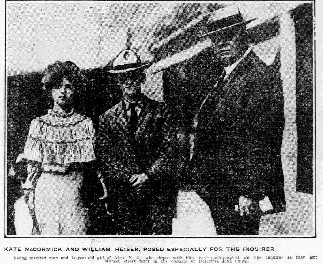 Kate McCormick and William Heiser, photographed for The Inquirer, July 28, 1904
