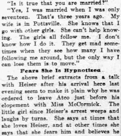 Kate McCormick and William Heiser, photographed for The Inquirer, July 28, 1904