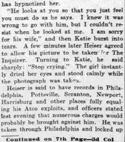Kate McCormick and William Heiser, photographed for The Inquirer, July 28, 1904