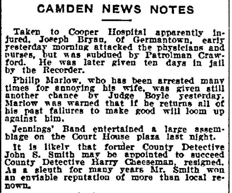Philadelphia Inquirer, July 31, 1913