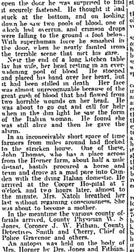 Philadelphia Inquirer, August 21, 1907 — Horner farm murders