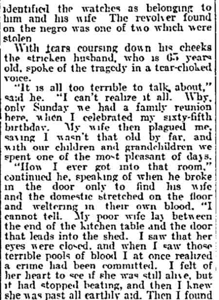 Philadelphia Inquirer, August 21, 1907 — Horner farm murders