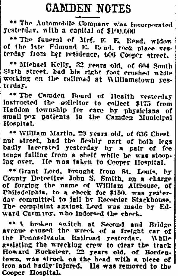Philadelphia Inquirer, August 26, 1902