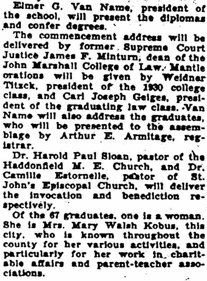 South Jersey Law School graduation 1930, page 2