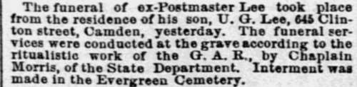 645 Clinton Street, 1889 Ulie G. Lee, Philadelphia Inquirer, June 13, 1889