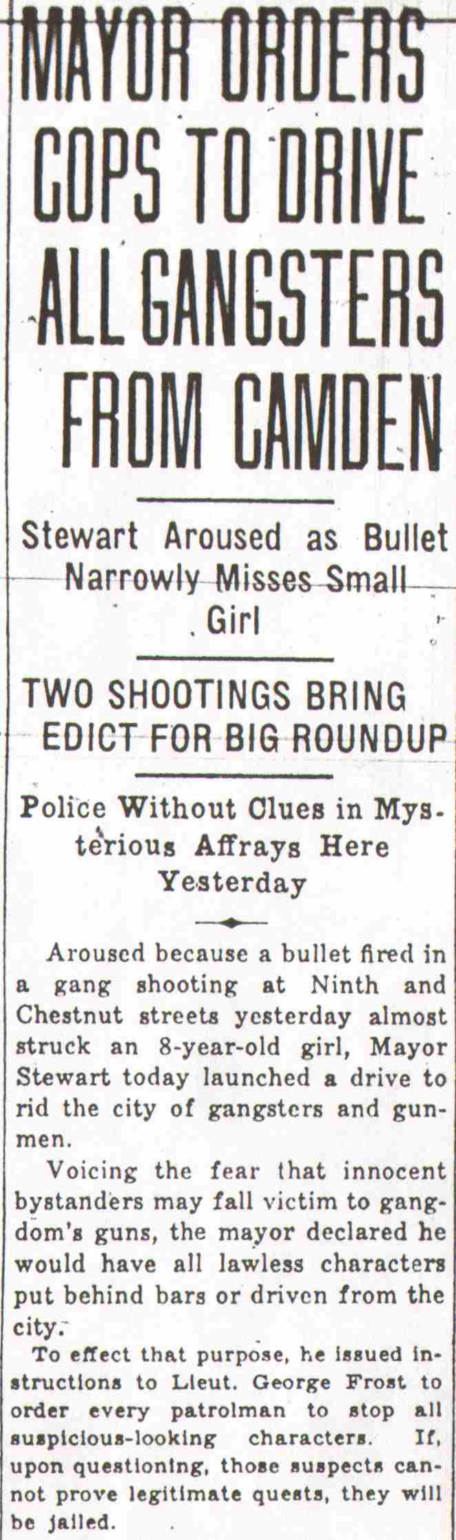 Camden Courier-Post, August 14, 1931 — Roy Stewart clipping 1
