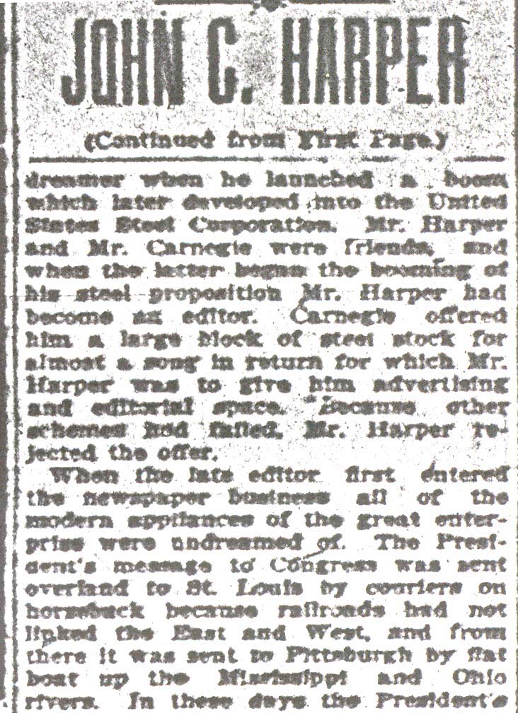 Camden Daily Courier, May 10, 1918 — John C. Harper Dies at Shore (page 5)