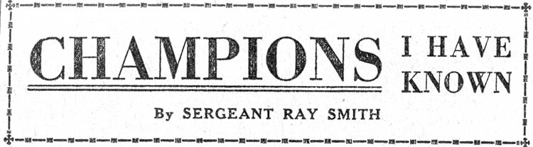 Champions I Have Known column banner, August 1933