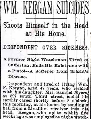 Newspaper article about William F. Keegan, part 1