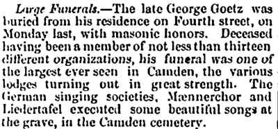 Large Funerals — Camden New Republic, October 2, 1875