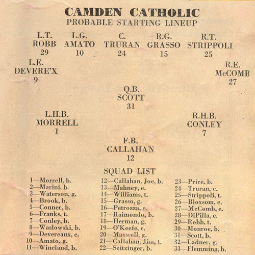 1950 football program, page 7