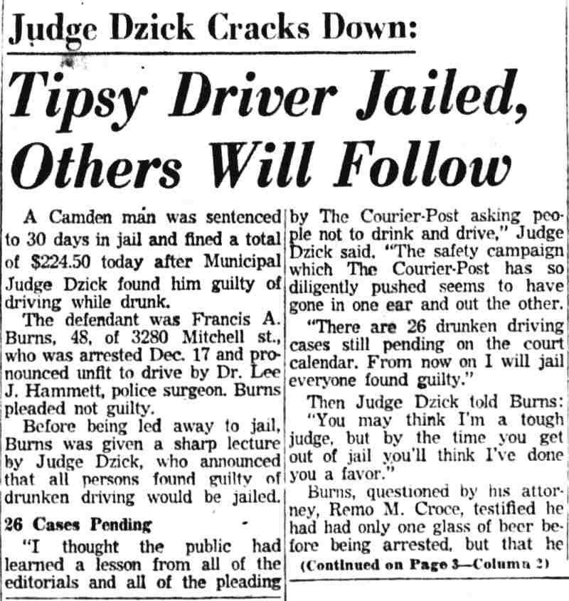 Camden Courier-Post, January 4, 1955, clipping part 1
