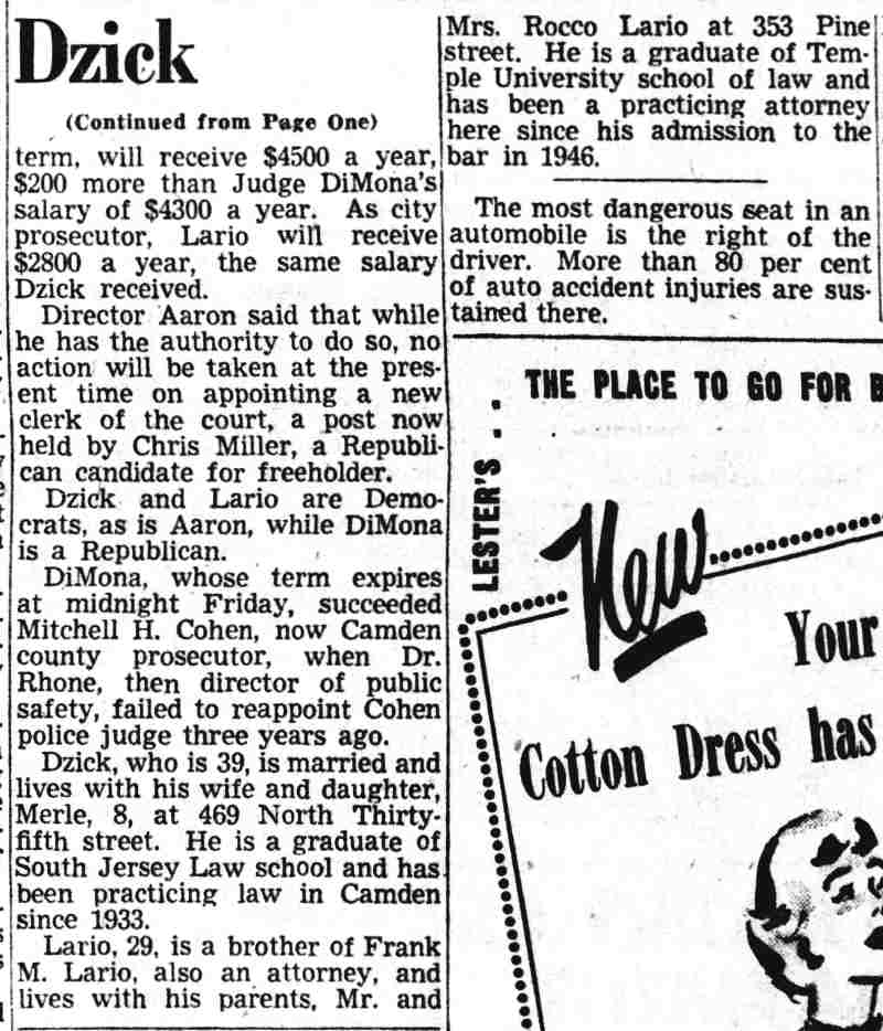 Camden Courier-Post, May 16, 1950, clipping pages 3 through 5