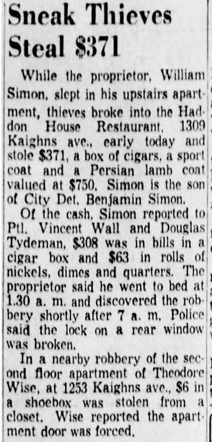 Camden Courier-Post, December 10, 1956, Benjamin Simon article