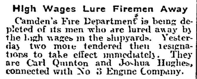 Camden Post-Telegram, January 18, 1918 — Carl Quinton