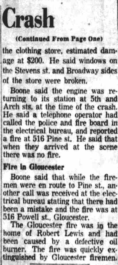 Fire Truck-Auto Collision (continued)