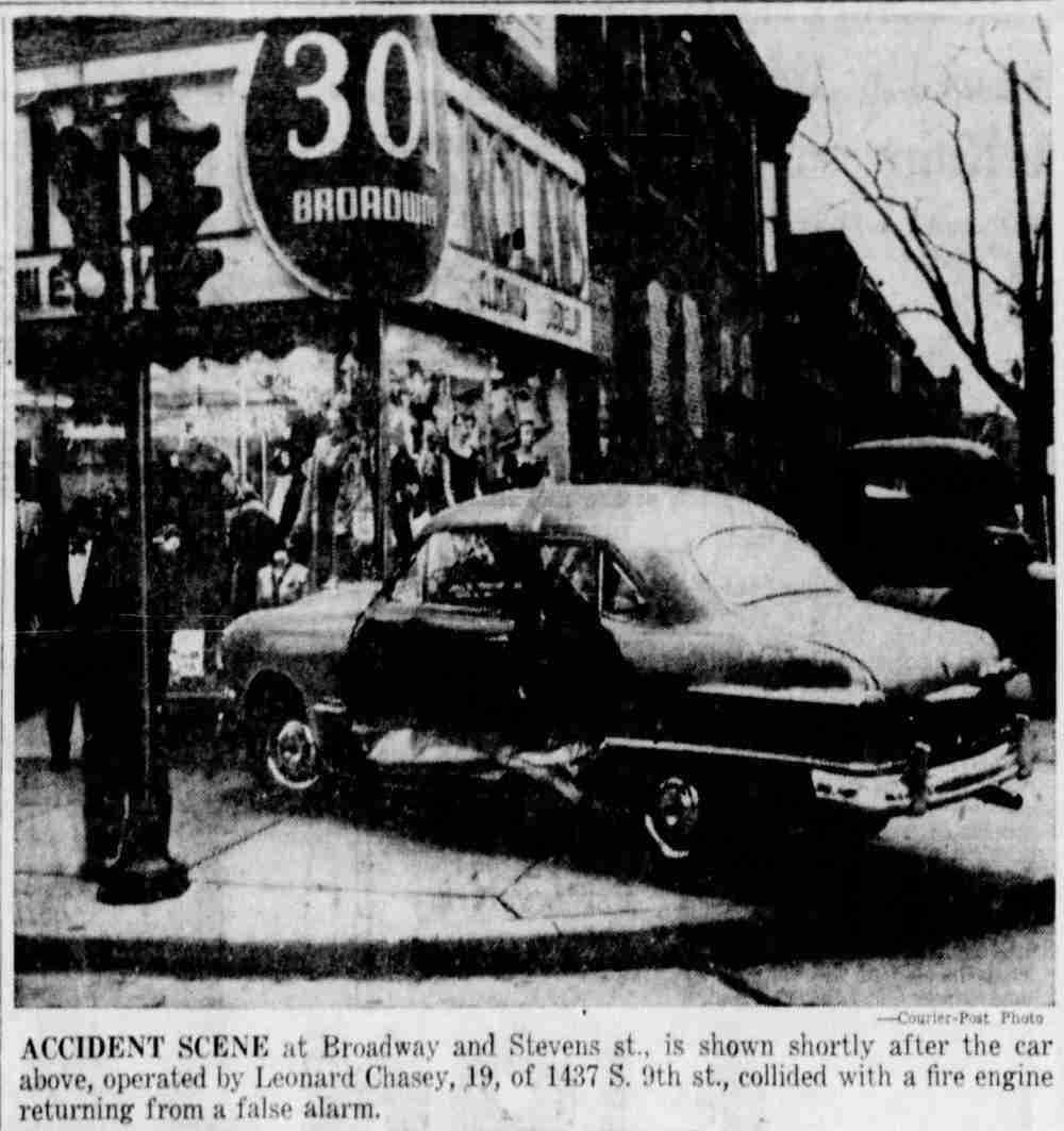 Accident scene at Broadway and Stevens Street
