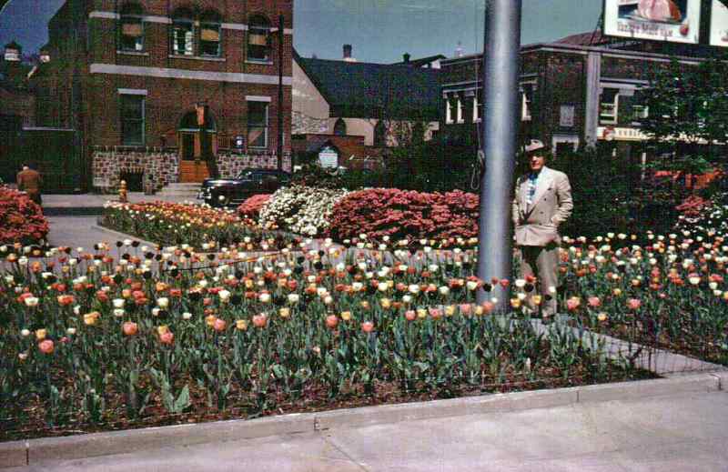 Charles A. Aceto standing in Roosevelt Plaza Park on Market Street, circa 1951