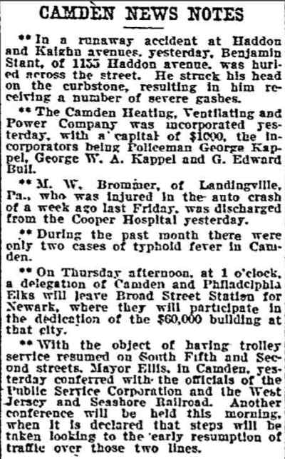 Philadelphia Inquirer, June 18, 1907 — Camden News Notes
