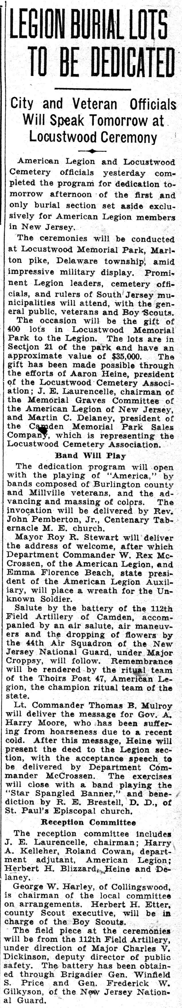 Camden Courier-Post, June 17, 1932 — Charles V. Dickinson clipping 1