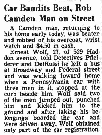 Car Bandits Beat, Rob Camden Man on Street article