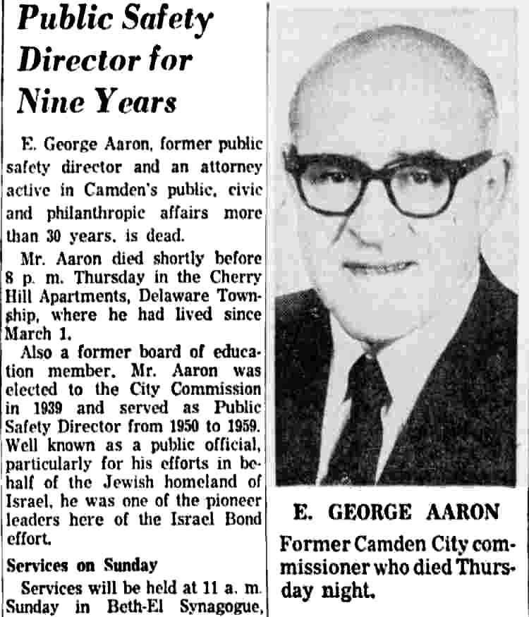E. George Aaron obituary, continued