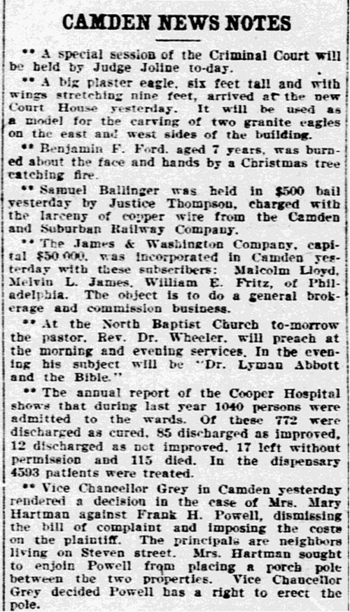 Philadelphia Inquirer, January 14, 1905