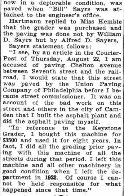 Hartmann Charge Denied by Sayers, August 28, 1935, page 2