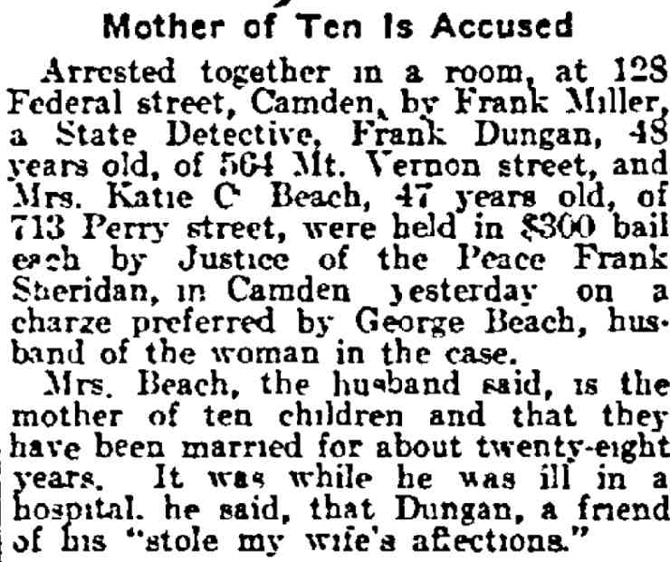 Mother of Ten Is Accused - Philadelphia Inquirer, March 17, 1917