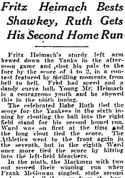 Philadelphia Inquirer article, May 31, 1922, page 1