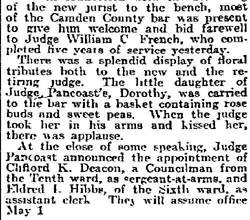 Philadelphia Inquirer, April 13, 1917 — Camden Bar Welcomes New District Judge (part 2)