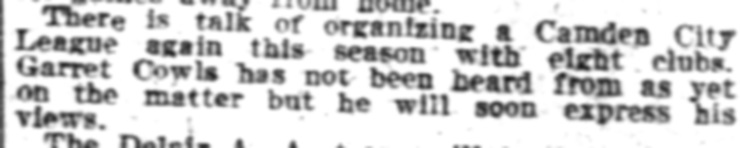 Camden baseball notes, Philadelphia Inquirer, March 17, 1907