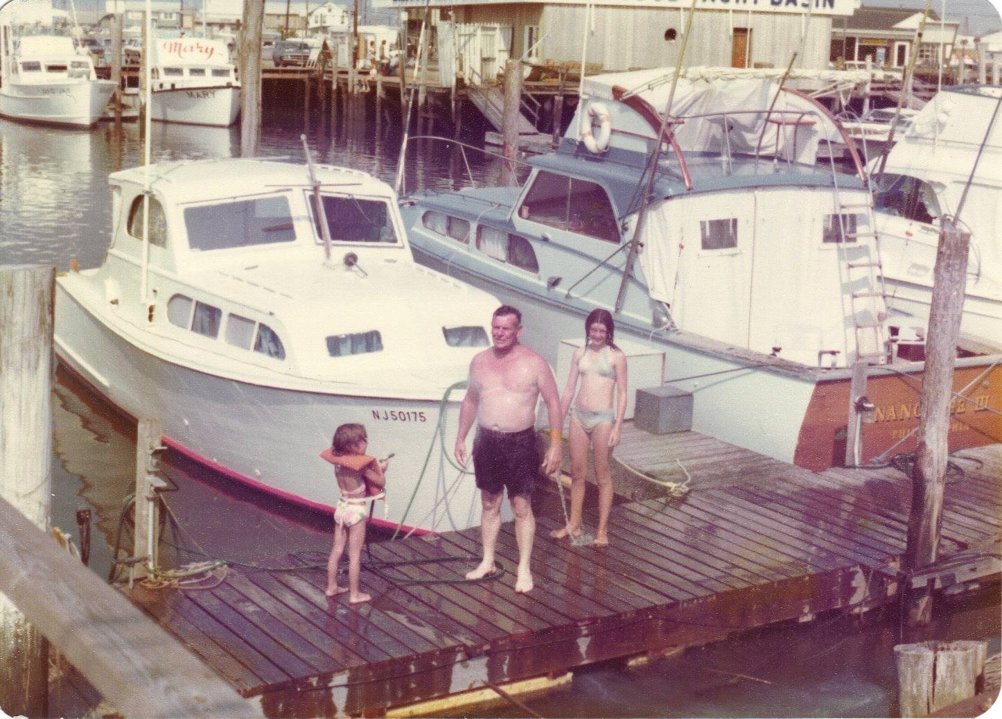 George E. Brown Sr. at a boat dock
