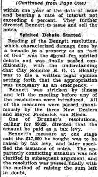 Harold W. Bennett article, August 29, 1935, clipping 3