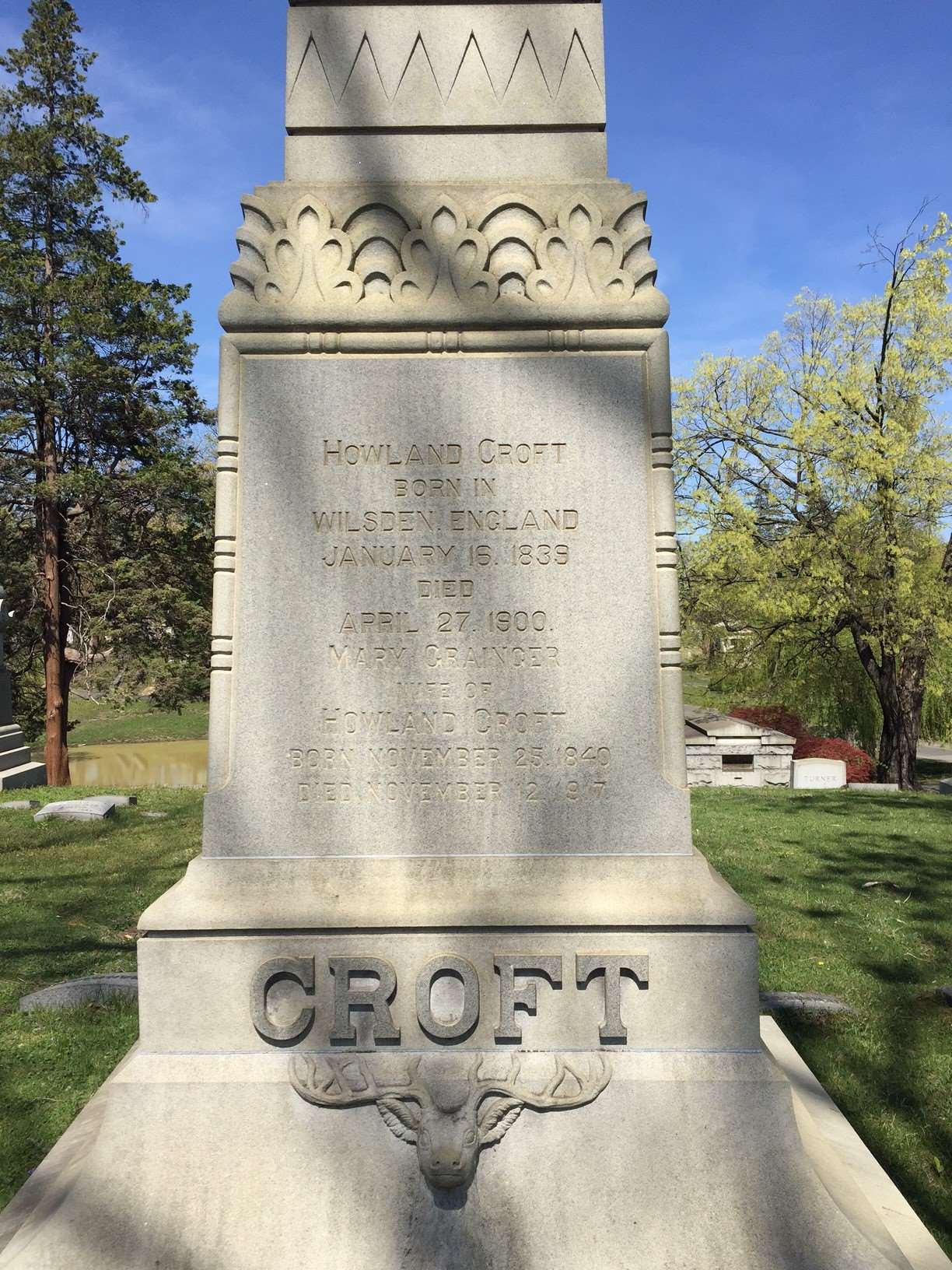 Harleigh Cemetery — grave of Howland Croft, photo 2