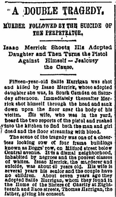 Philadelphia Inquirer, January 9, 1888 — A Double Tragedy (part 1)