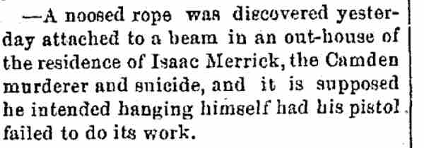 Trenton Evening Times, January 17, 1888 — noosed rope discovery