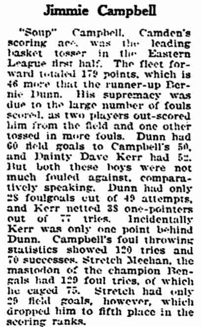 Jimmie Campbell — Trenton Evening Times, January 9, 1923