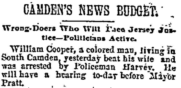 Philadelphia Inquirer, December 22, 1890 — Camden's News Budget
