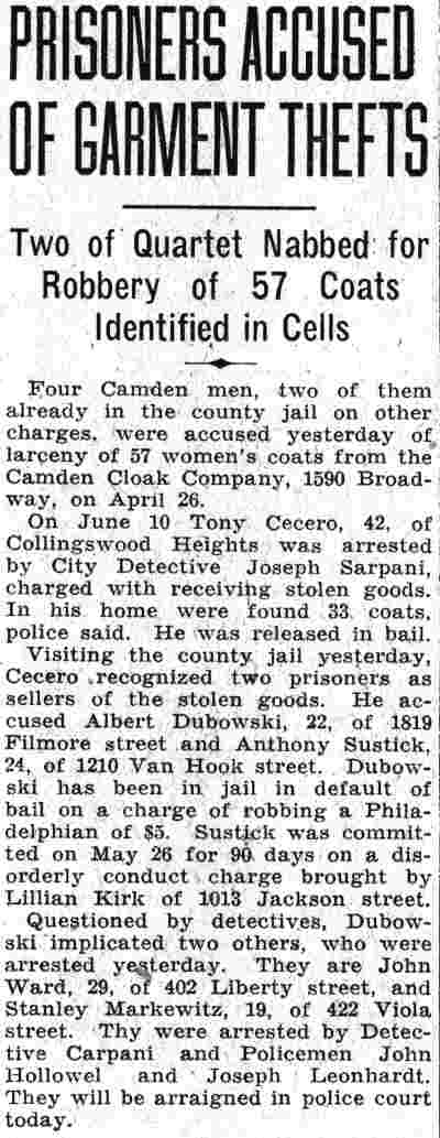 Newspaper clipping: Two Camden Schools Ransacked by Thieves