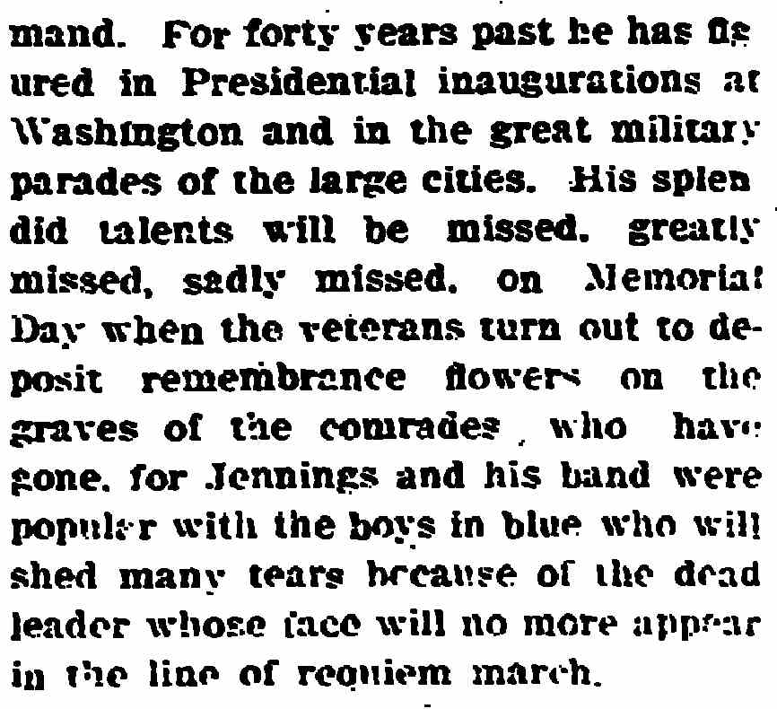 Bridgeton Evening News, April 11, 1914 - Joseph Jennings obituary, column 2 (enlarged)