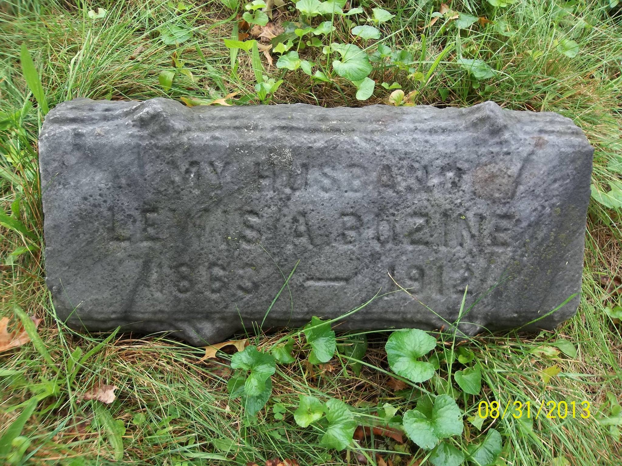 Gravestone of Lewis Buzine, New Camden Cemetery
