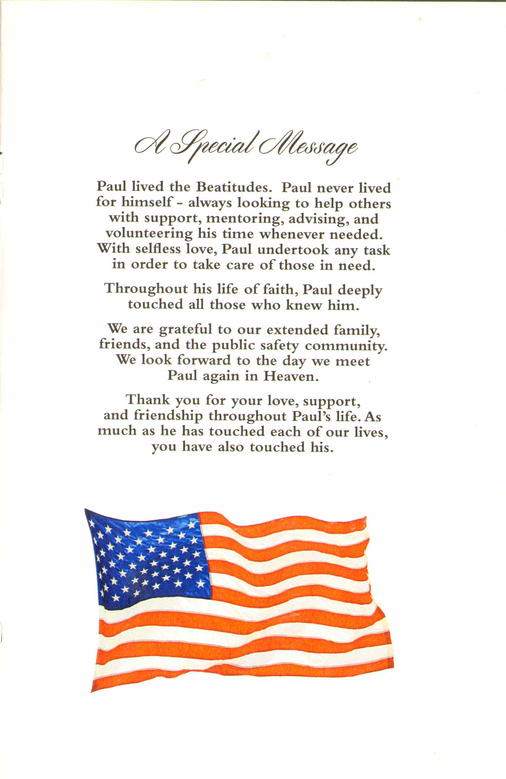 Paul F. Price Sr. funeral