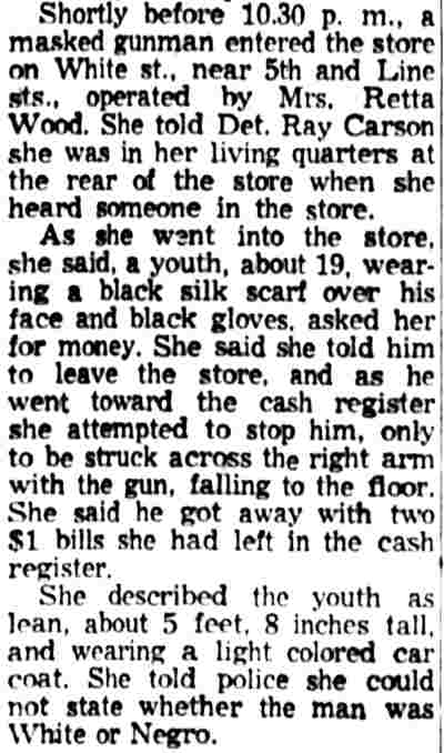 Armed Thugs Take $37 in 2 Robberies (continued) — Camden Courier-Post, October 28, 1958