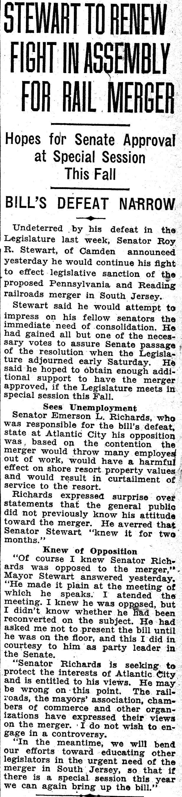 High Speed Line meeting, June 15, 1932