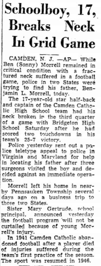 Schoolboy, 17, Breaks Neck in Grid Game