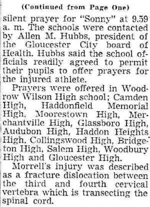 Sonny Morrell Becomes Worse; Students Pray