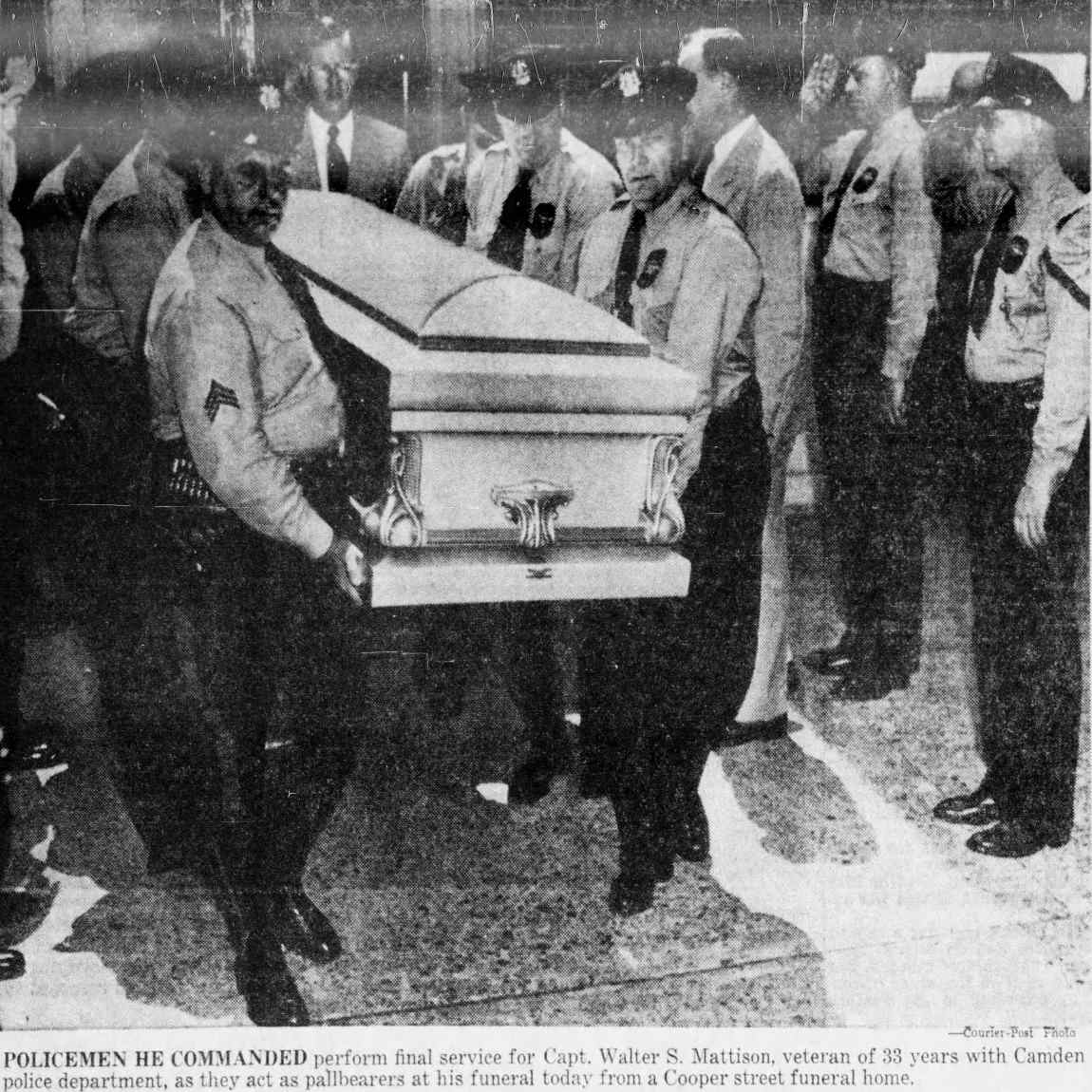Policemen pallbearers at Captain Mattison funeral